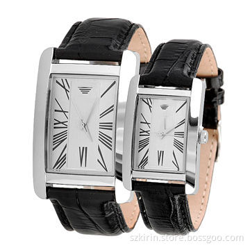 Pair Wristwatch, Alloy Case, Japan Quartz Movement, PU Leather Strap